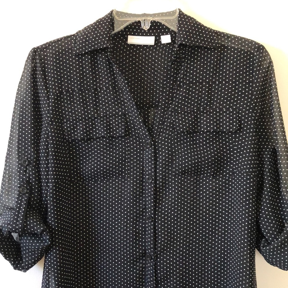 New York & Company Polka Dot Blouse